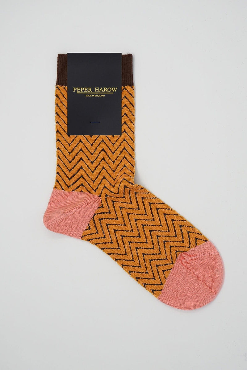 Zigzag Women's Socks - Mustard