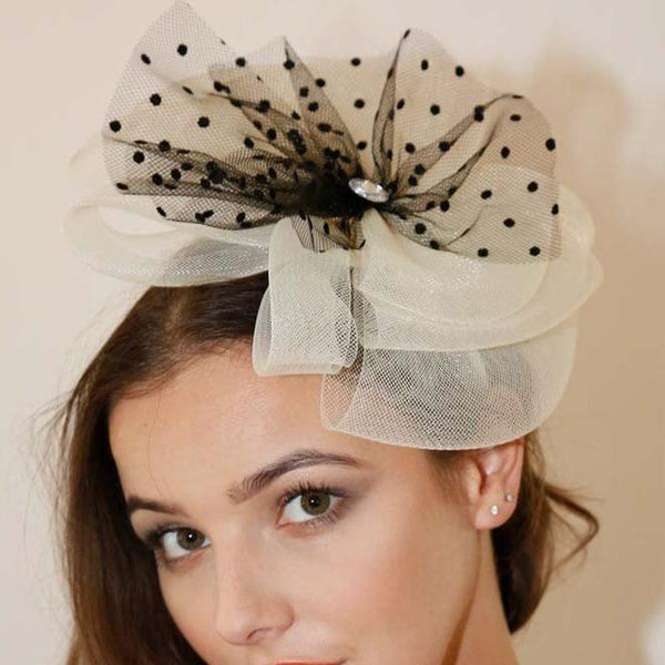 Ruby Rocks Peni Fascinator - Beige 