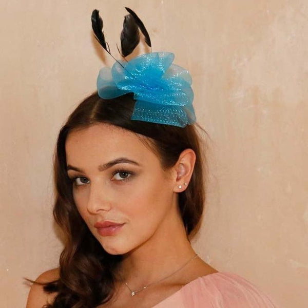 Ruby Rocks Perla Fascinator - Blue 