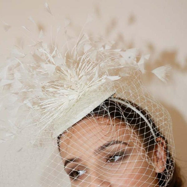 Ruby Rocks Trini Fascinator - Cream 