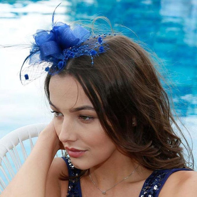 Ruby Rocks Vida Fascinator - Blue 