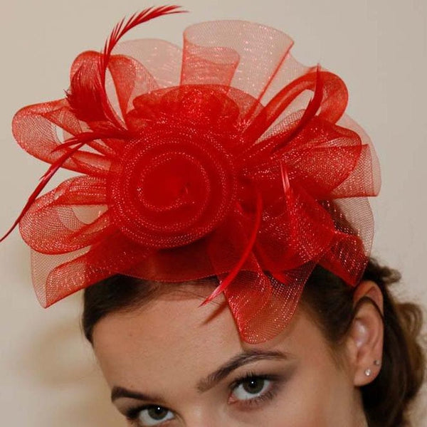 Ruby Rocks Yola Fascinator - Red 