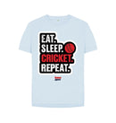 Sky Blue Barmy Army  Eat Sleep Slogan Relaxed Fit Tee - Ladies