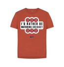 Rust Barmy Army Watching Cricket Relaxed Fit Tee - Ladies