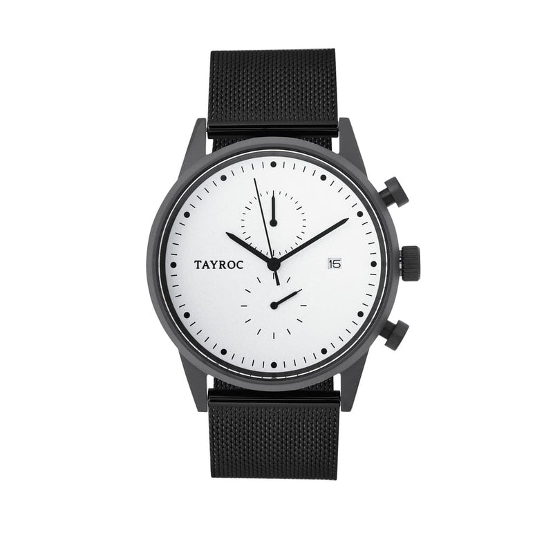 Tayroc Impression 42mm Stainless Steel Chronograph Watch White/Black 