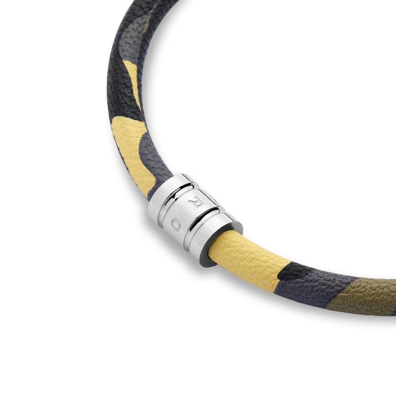Tayroc Camo Leather Bracelet with Stainless Steel Clasp 