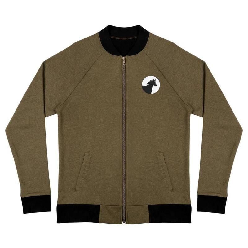 Embroidered  Bomber Jacket - Majestic Horse Logo khaki