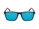 Black sunglasses blue polarized lenses