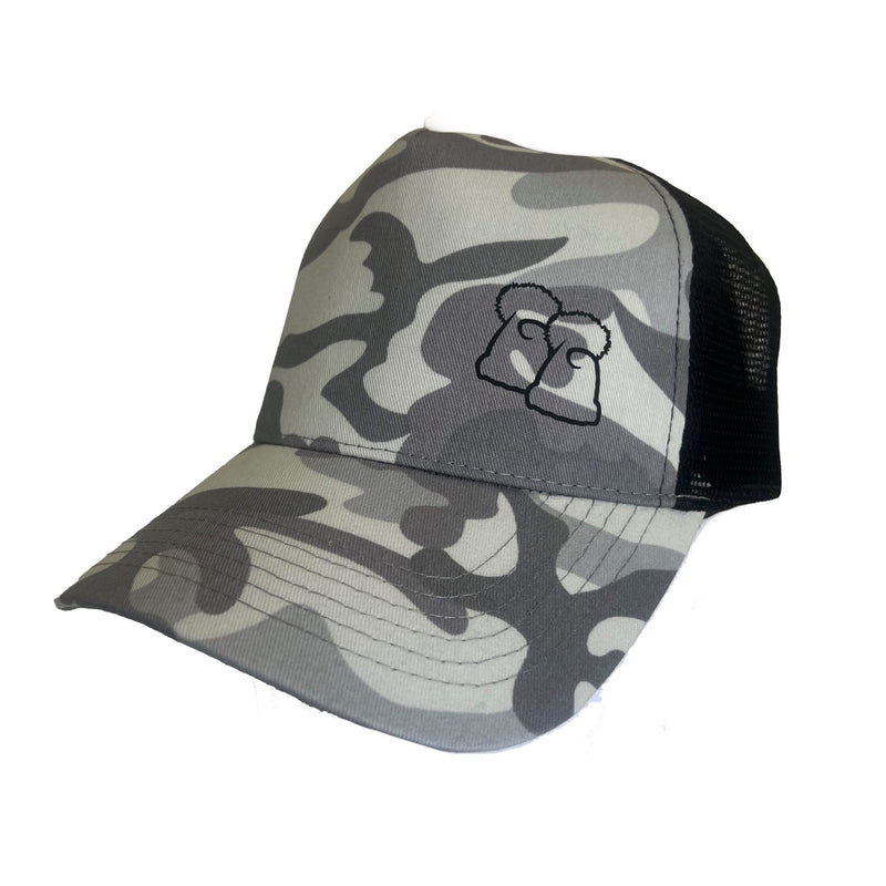 Light Grey Camo Trucker Style Baseball Cap