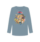 Stone Blue Barmy Army India Tour Long Sleeve Tee - Ladies