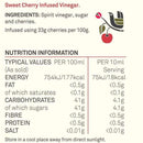 Womersley Foods Cherry Fruit Vinegar nutritional information label.