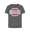 Slate Grey Barmy Army Playing Cricket Relaxed Fit Tee - Ladies